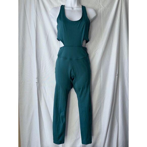 Free People Movement Back It Up Jumpsuit in Jade Green Size Small - Picture 1 of 2